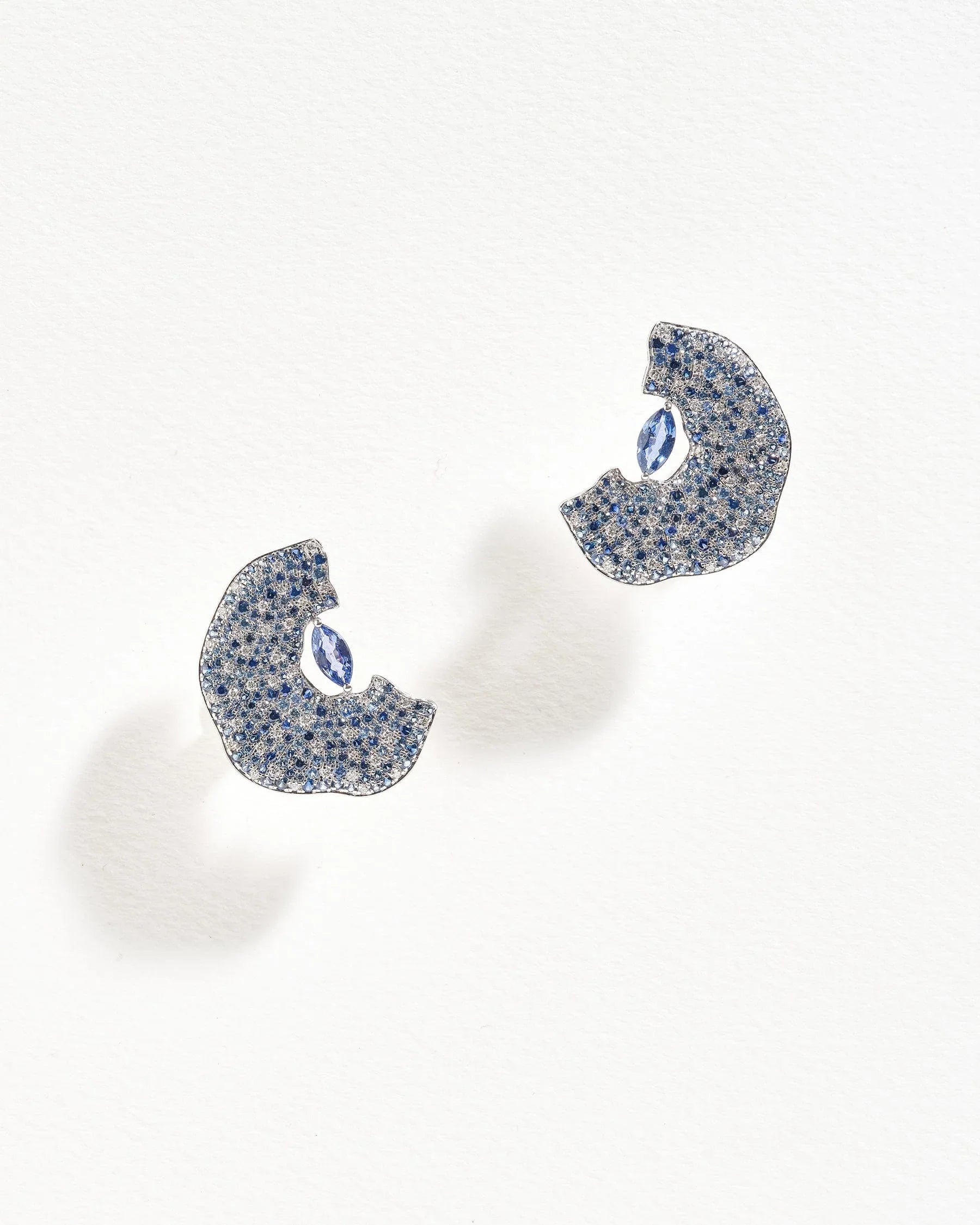 Akshita Rattha Earrings Gorgonia Earrings - Blue sapphire