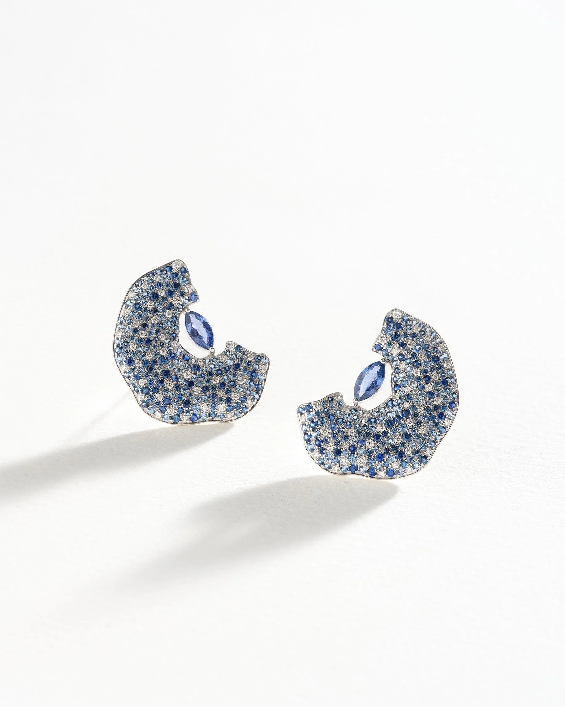 Akshita Rattha Earrings Gorgonia Earrings - Blue sapphire